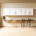 thumbnail image 3 of Wall Cabinet with Panel Doors, Stackable Wall Mounted Storage Cabinet, White Bathroom Cabinet, Pantry Cabinet with Adjustable Shelf,(15.75*35.43*19.69)inch, 3 of 9