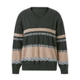 thumbnail image 6 of Douhoow Women Argyle Striped Sweater Vintage Preppy Style Knitted Pullover Loose Knitwear, 6 of 9