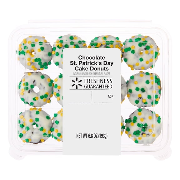 Freshness Guaranteed Chocolate St. Patrick's Day Baked Cake Donuts, 12 Count, 6.8 oz