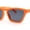 Orange - Black, variant on Womens Keyhole Bridge Cat Eye Horn Rim Hipster Sunglasses All Black