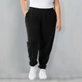 thumbnail image 2 of BLVB Plus Size Sweatpants for Women Baggy Cinch Bottom Casual Lounge Trousers Workout Athletic Joggers with Pockets, 2 of 7