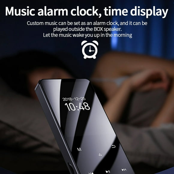 Langgg Lecteur MP4 Multifonctionnel Écran Tactile 1.8 Pouces Radio FM 16 Go Compatible Bluetooth 5.0 Enregistreur de Musique en Métal Normal