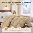 thumbnail image 2 of Unikome Heavyweight Goose Down Feather Fiber Comforter, Natural Filling Warm Quilted Comforter with Baffle Box Design, Soft Quiet Fabric, King 106 x 90 inch,Ginger Root, 2 of 9