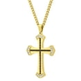 thumbnail image 4 of Men's Stainless Steel Yellow-tone Cross Pendant with Black and White Crystals- Believe by Brilliance, 4 of 4