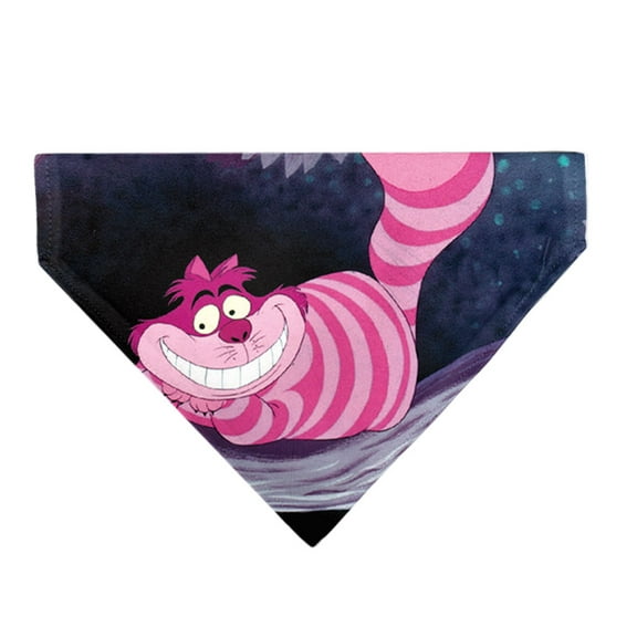 Disney Pet Bandana Alice in Wonderland Cheshire Cat Smiling Pose Slip On Collar Bandana Only