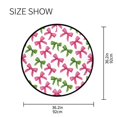 thumbnail image 5 of 36.2 Inch Round Floor Mat Pink Bows and Green Ribbons Carpet Decor Rug for Living Room Bedroom, 5 of 6
