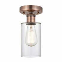 Innovations Lighting  Edison Clymer - 1 Light 4" Semi-Flush Mount Clear/Antique Copper