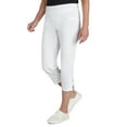 thumbnail image 3 of Hearts Of Palm Womens Petite Solid Pull-On Capri Pants With Detailed Split Hem, 3 of 4