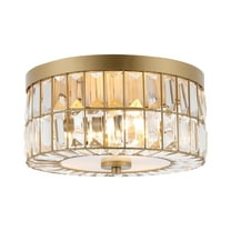 SAFAVIEH Parda 12 in. Glam Brass Iron Mount Light with Glass Shade