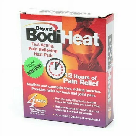 Beyond Bodi Heat Fast Acting Pain Reliever Heat Pads Odorless, 4 ct, 2-Pack