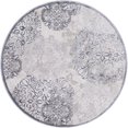 thumbnail image 1 of Unique Loom Tapis Rond Aberdeen Ton sur Ton 4 Pieds x 4 Pieds Gris/ivoire, 1 of 4