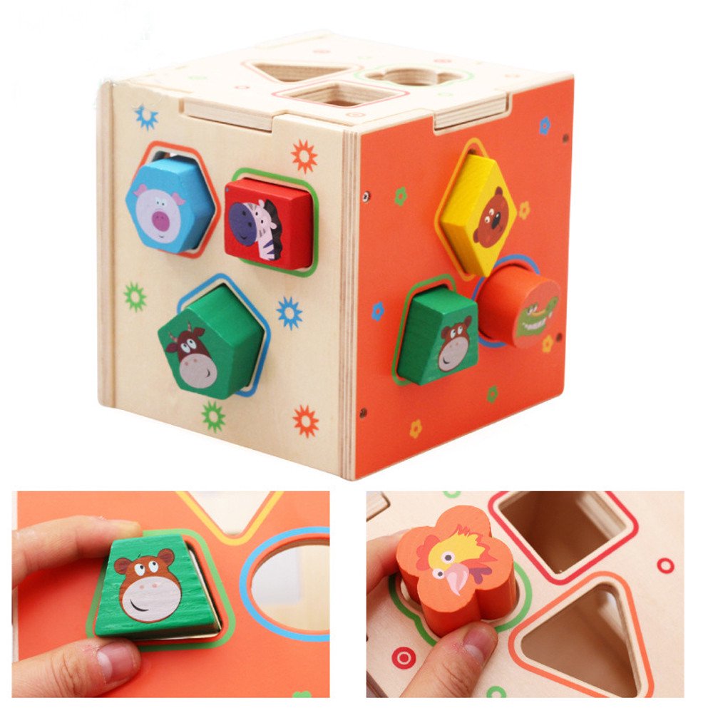 Wooden Puzzles Children Box Educational Kids Game Learning Baby Geometry Jigsaw
