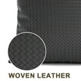thumbnail image 4 of Woven Leather Throw Pillows - Modern Halloween Fall Farmhouse decor Pillowcase Sofa pillows - Dark grey, 4 of 5