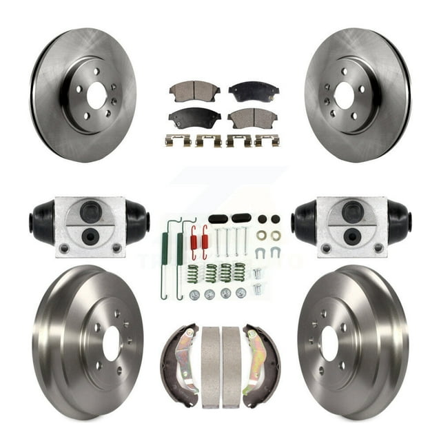 Transit Auto Front Rear Disc Brake Rotors Ceramic Pads and Drum Kit (9Pc) for Car 2013-2014 Chevrolet Sonic RS K8T-102912