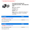 thumbnail image 2 of Front Brake Pad and Rotor Kit - Compatible with 2000 - 2002 Dodge Ram 2500 2001, 2 of 2