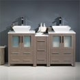 thumbnail image 3 of Fresca Torino 60" Double Bathroom Cabinets w/Tops and Vessel Sinks in Gray Oak, 3 of 3