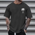 thumbnail image 6 of Afuyipoi Men's Tropical T-Shirt,Relaxed Fit Palm Tree Print Breathable Casual Tees Dark Gray S, 6 of 6