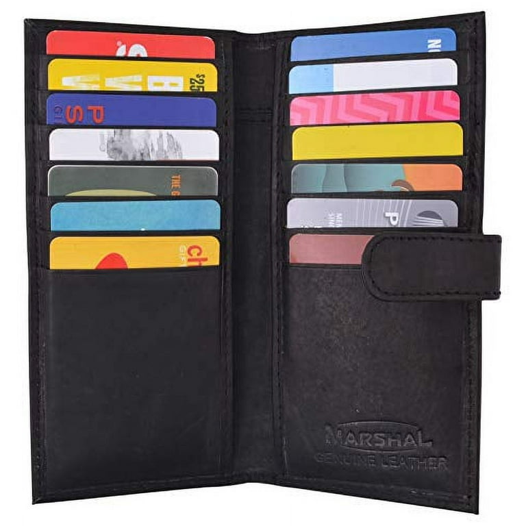 T Zip Coin Pocket Leather Wallet Vertical Long Wallet for Men Woman With  Credit Card Holder
