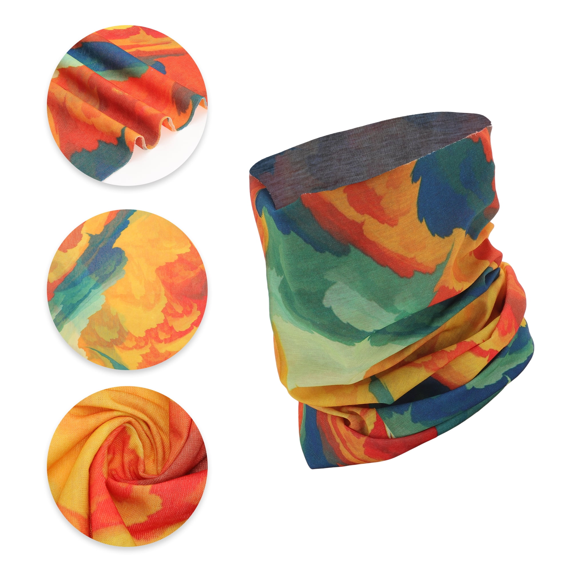 Unique Bargains Cloud Pattern Face Scarf Mask Orange 1 Pc