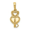 thumbnail image 5 of 14k Yellow Gold Polished Moveable Heart Key and Lock Charm Pendant, 5 of 5