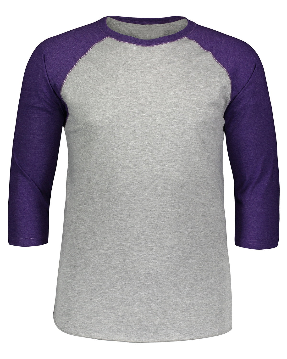 Aquaguard 100% Cotton Men's Vintage Baseball T-Shirt crew neck tee (3 Pack) - Medium - VN Heather/VN Purple
