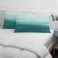 thumbnail image 4 of Turquoise Ombre Pillow Covers 16"x24", Modern Abstract Art Ocean Oil Painting Soft Brushed Microfiber Breathable Throw Pillow Covers, Pillowcase with Zipper for Couch Sofa Bedroom Living Room, 4 of 9