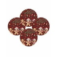 thumbnail image 7 of 15 Inch Round Placemats Set of 4, Gingerbread Christmas Non Slip Heat Insulation PP Table Mats, Xmas Balls Branches Red Buffalo Plaid Washable Place Mats for Kitchen Dining Party Table Decor, 7 of 7