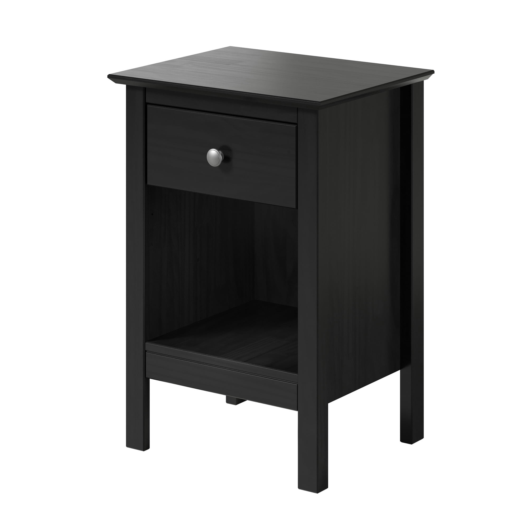 Jela One Drawer End Table/Nightstand Black