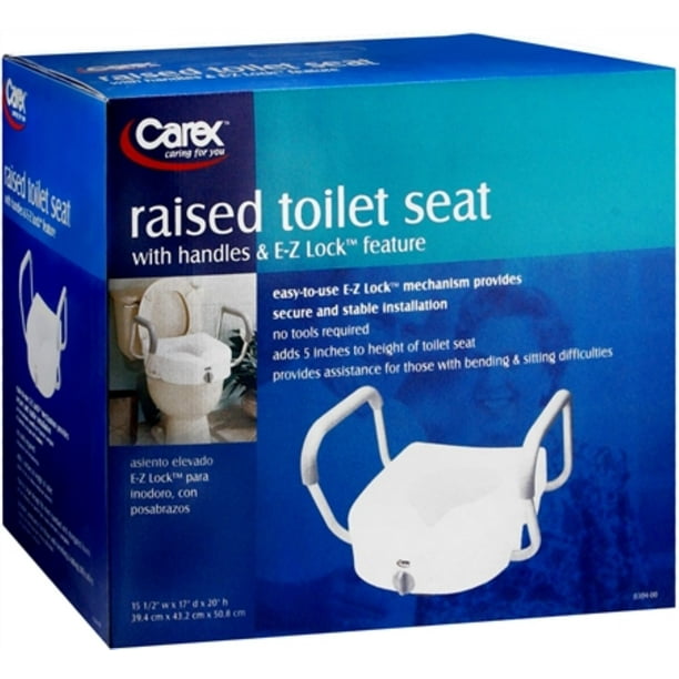 Carex EZ Lock Raised Toilet Seat with Handles