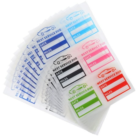 Amosfun 10 Sheets Assorted Color Next Service Due Stickers for Car Oil Change Reminders Waterproof PET Material