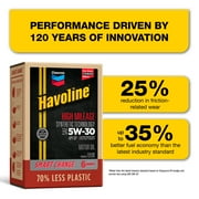 Chevron Havoline High Mileage Synthetic Technology Motor Oil 5W-30, 6 Quart Smart Change Box Case (2-Pack)