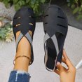 thumbnail image 3 of Rokment Women's Comfortable Closed Toe Wedge Gladiator Walking Sandals Summer Fall Stylish Casual Openwork Elastic Ankle Strap Platform Slingback Dressy Fisherman Shoes Black Size 5.5, 3 of 7