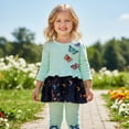 thumbnail image 5 of Baby Girls Clothing Set 2pcs Long Sleeve T Shirt and Skirt Pants Cute Clothes for Kids,Green,6-12Months, 5 of 5