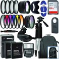 thumbnail image 1 of Kit Accesorios Ultimaxx para Nikon D3300 D3400 D3500 D5600 55mm con Baterias EN EL14A Filtros y Tripode, 1 of 5