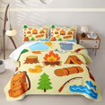 thumbnail image 2 of Manfei Adventure RV Accessories Quilt King 3 Pieces,Cartoon Squirrel Duck King Coverlet Set,Light Yellow Orange,1 Bedspread and 2 Pillowcases, 2 of 7