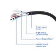 2 Pack Motherboard 9 Pin USB 2.0 to Dual 9 Pin Extension Splitter, Motherboard USB Splitter 9 Pin Header Cable, USB2.0 Header Splitter for Internal Computer Motherboard (Braided Black)