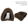 thumbnail image 3 of SUSSEXHOME Pets 13.8 x 13.8 x 13.8 Inches Washable Pet Tent Bed - Cozy Covered Small Cat Bed and Dog Igloo Bed - Dog Cave Bed and Cat House for Indoor Cats - BROWN, 3 of 8
