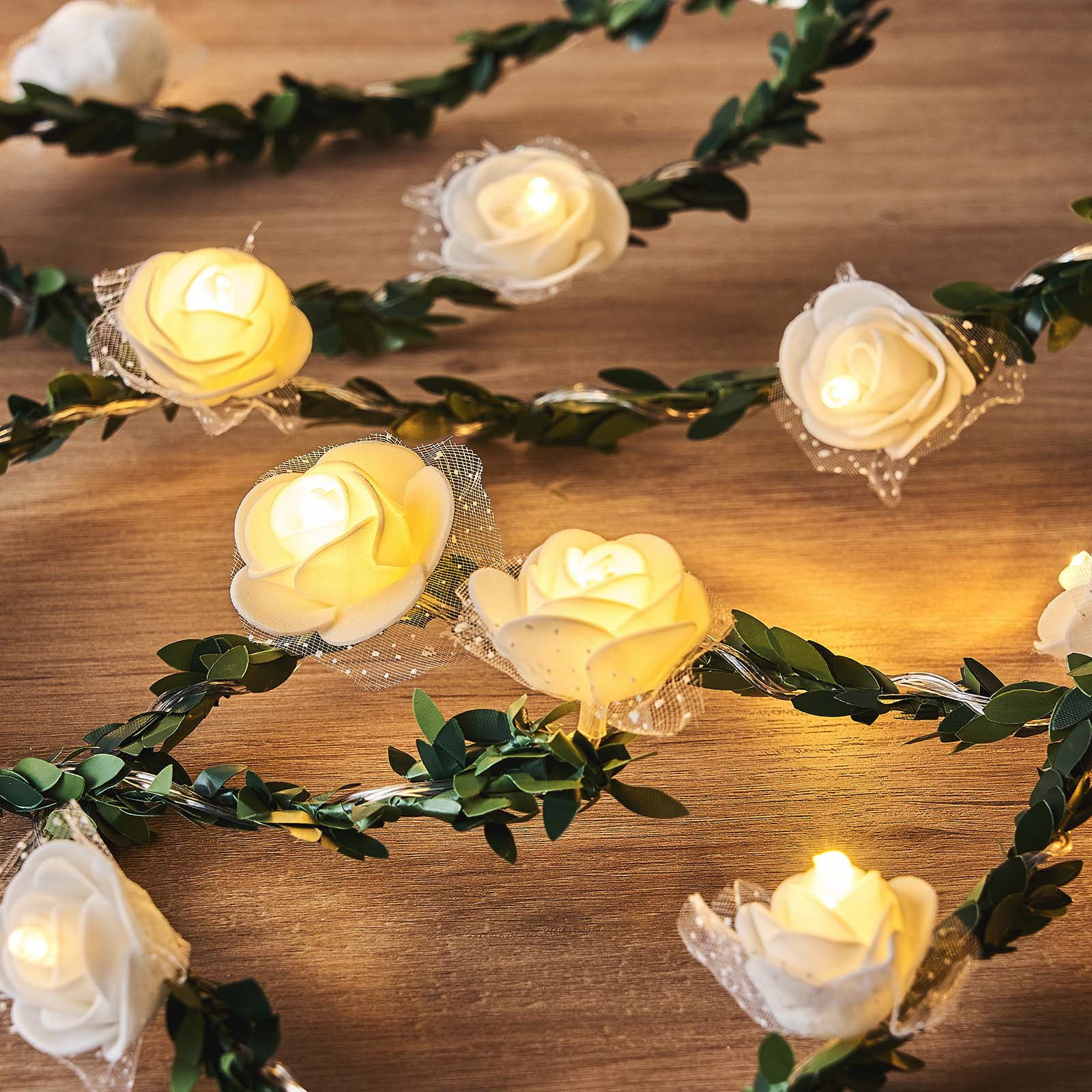 Cool white LED Rose Flower Christmas Wedding Party Fairy String Lights Lamp GW 