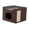 thumbnail image 2 of Cama de gato plegable para múltiples pequeñas mascotas gatito gatito anti -scratch cueva lavable Marrón, 2 of 8