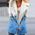 thumbnail image 2 of Herrnalise Jackets For Women Fashion Long Sleeve Pocket Plush Button Coat Shackets For Women 2024 fall Blue,S, 2 of 5