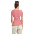 thumbnail image 2 of Womens Summer Short Sleeve Tops Square Neck Ribbed Slim Fitted Shirts Casual Tee Tshirt, 2 of 4