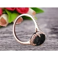 thumbnail image 5 of Oval Cut Black Diamond Moissanite Engagement Ring 2 Carat Solid 10k Rose Gold Wedding Ring Promise Ring for Bride Halo Design, 5 of 5