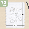thumbnail image 5 of ONAVIA Spiral Notebook, 1-Subject Grid Notebook, 4x4 Graph Ruled, 5 Pack, 8" x 10.5", Cardboard Back, 3 Hole Punched for Math, Science & Engineering, 70 Sheets, Assorted Colors, 5 of 9