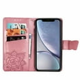 thumbnail image 2 of Wallet Case for iPhone, Embossed Butterfly Flower Premium PU Leather [Kickstand] [Card Slots] [Wrist Strap]Cover for iPhone, 2 of 7