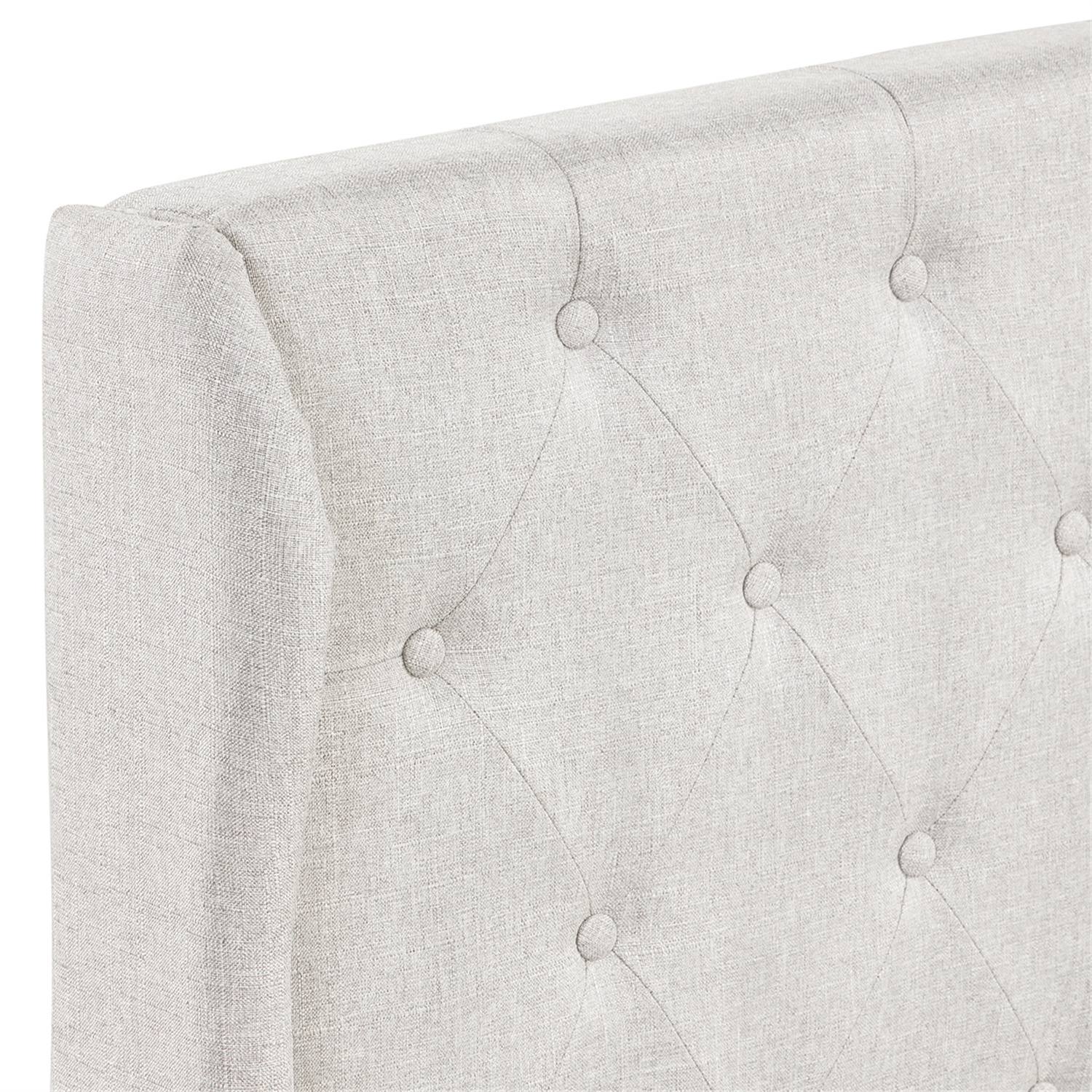 Kepooman Queen Size Bed Frame, Faux Leather Upholstered Button Tufted Low Profile Platform Bed Frame with Wingback Headboard for Bedroom, No Box Spring Needed, Easy Assembly, Beige Kepooman Queen Size Bed Frame, Faux Leather Upholstered Button Tufted Low Profile Platform Bed Frame with Wingback Headboard for Bedroom, No Box Spring Needed, Easy Assembly, Beige