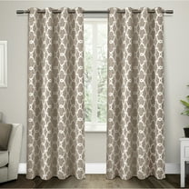 Exclusive Home Gates Sateen Room Darkening Blackout Thermal Grommet Top Curtain Panel Pair, 52"x96", Taupe