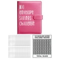 thumbnail image 2 of Carpeta de 100 sobres para ahorrar dinero, planificación y ahorro de $5050 con efectivo Rojo rosa sólido Cola Carpeta de desafíos de ahorro, 2 of 7