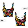 thumbnail image 5 of Fotbe Rainbow Colorful Maple Leaves Pattern Womens' Sports Bra Longline Wirefree Padded with Medium Support Sports Moisture-Wicking Workou Vest,Tank Top-Large, 5 of 7
