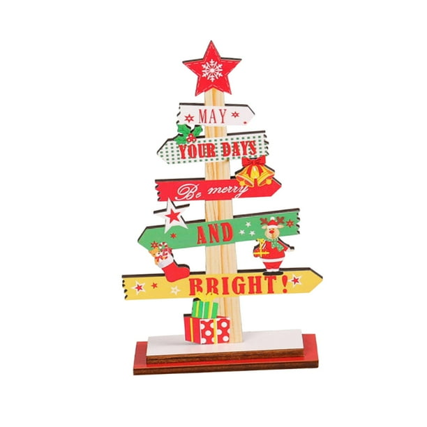 Adorno de escritorio de madera navideño Adornos de escritorio Creativos Lindos Navidad Hogar Estilo A