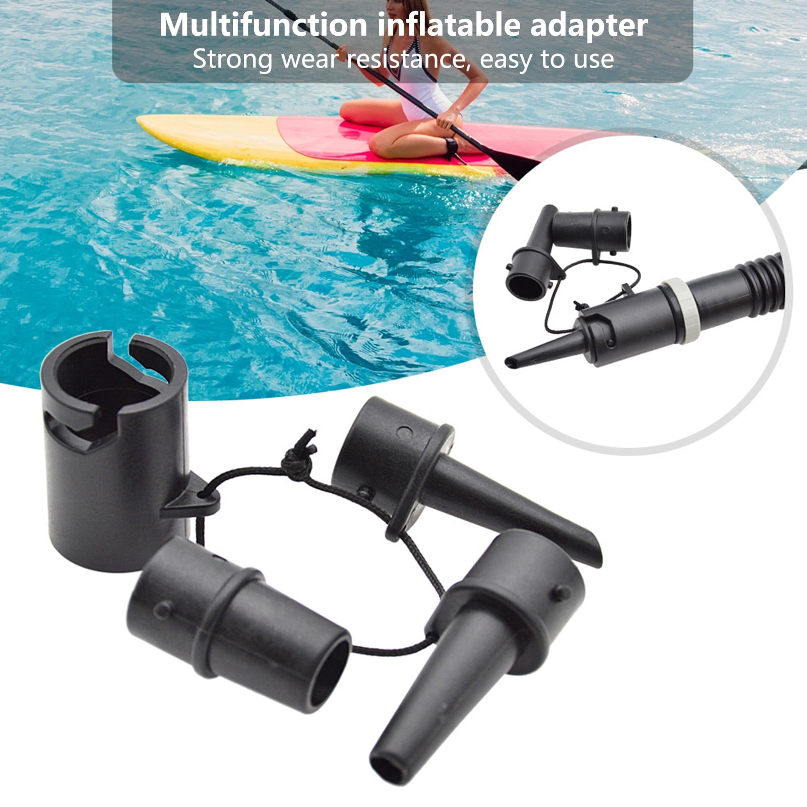4Piece Set of QuickRelease Tire Compressor Converters for Inflatable Boats WearResistant